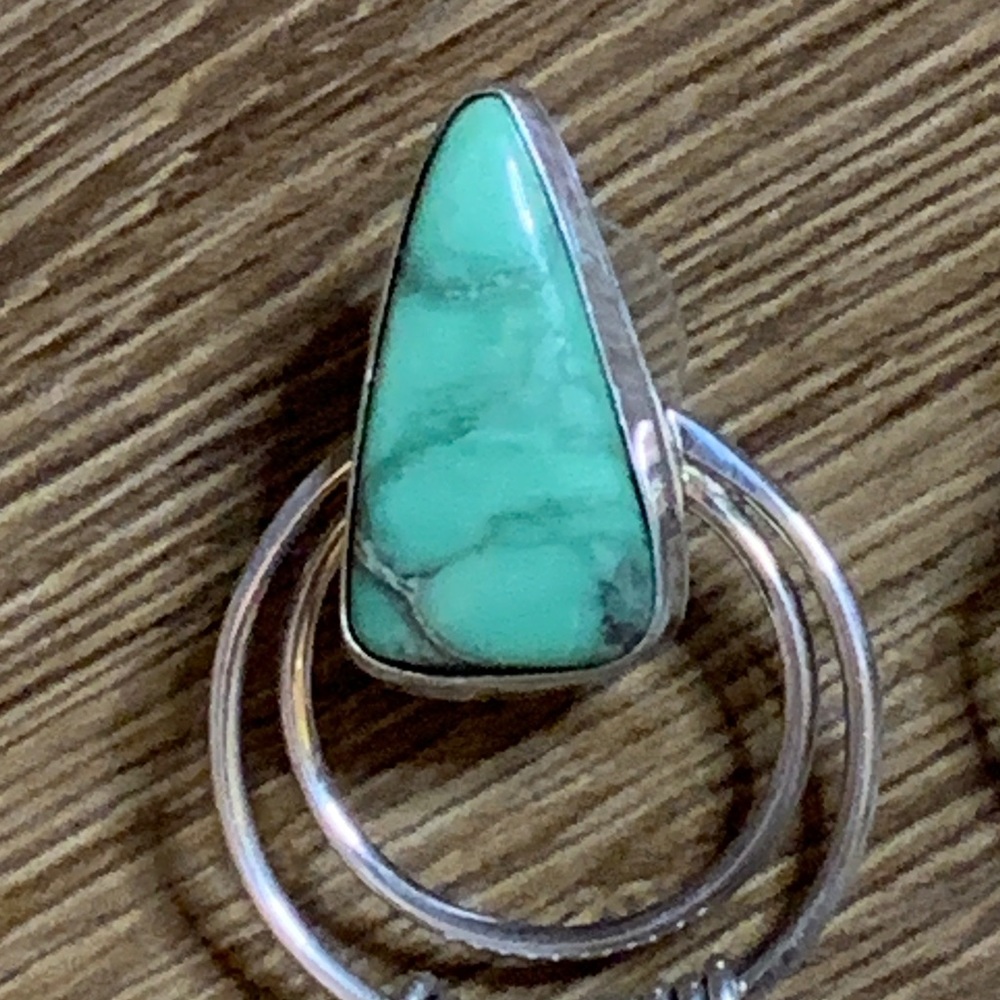 Vintage Carico Lake Turquoise Dangle Sterling Silver Earrings - Picture 3 of 7